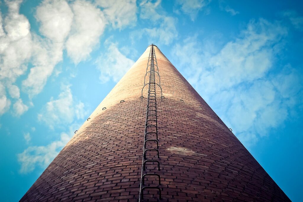 chimney, building, coking plant